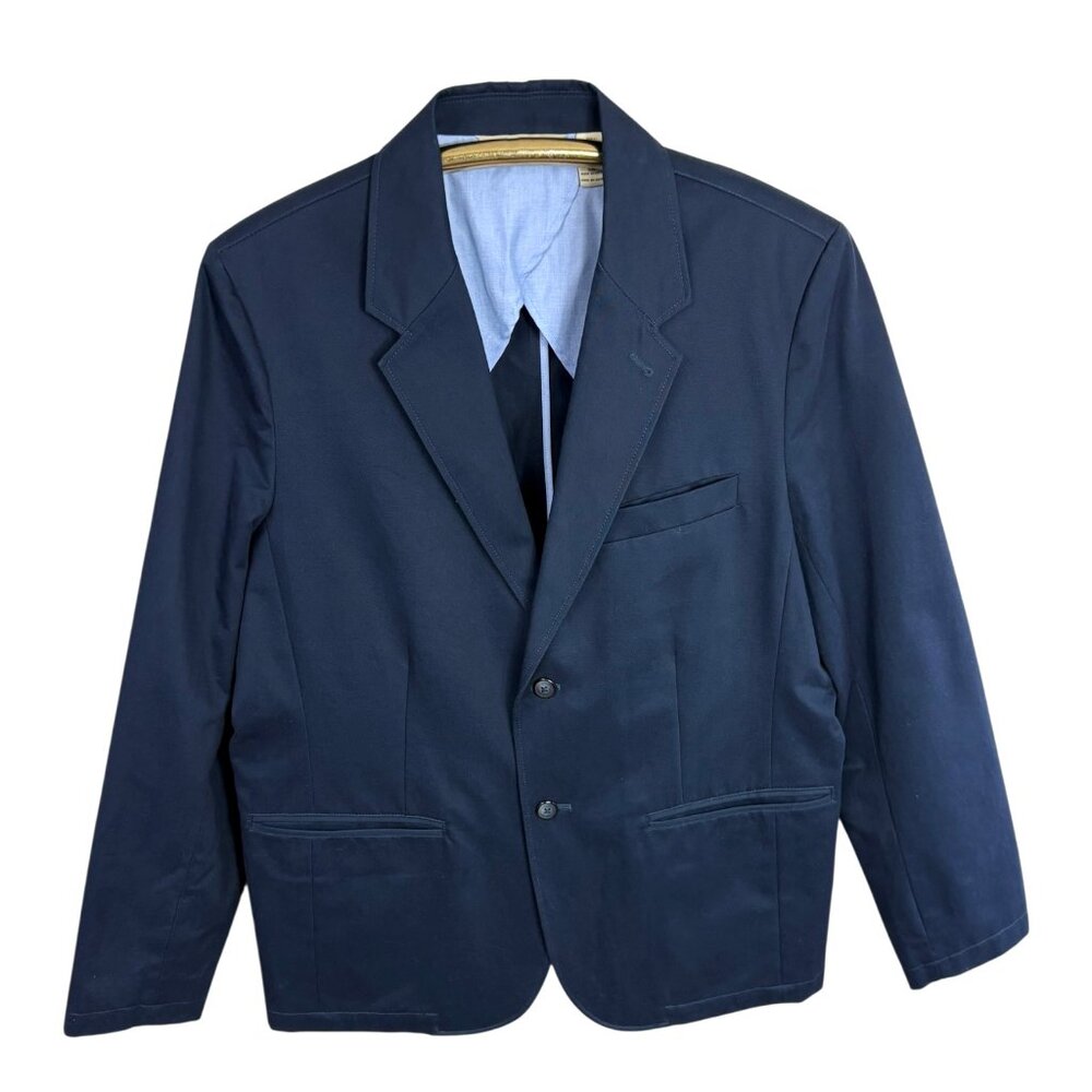 Eddie Bauer Navy Blue Cotton Single Breast Dual Vent Chino Sport Coat
